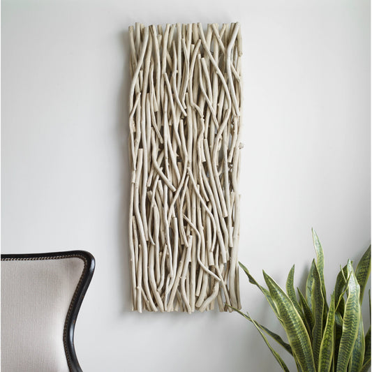 Gathered Bleached Wall Decor by Uttermost in teak. Made from teak branch in a modern style.