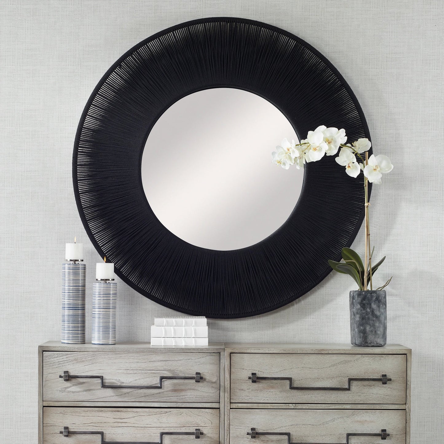 002 SI-1923610 | Lifestyle | Sailor's Knot Mirror by Uttermost. Made from mirror, iron, rope, mdf in a modern style.