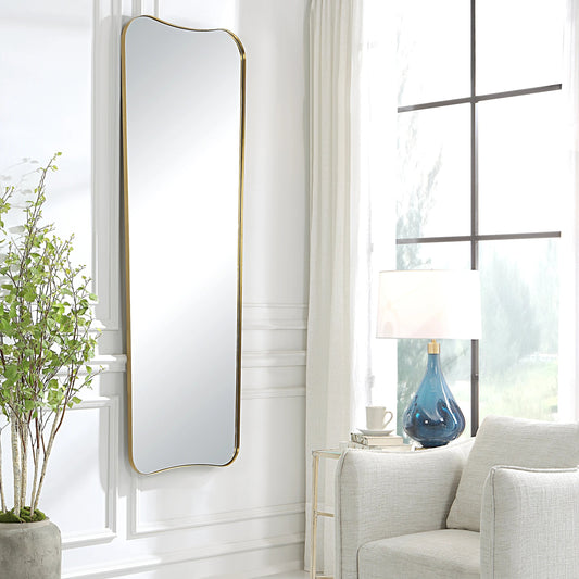 Belvoir Large Mirror by Uttermost in brass. Made from stainless steel, mdf, glass in a modern style.