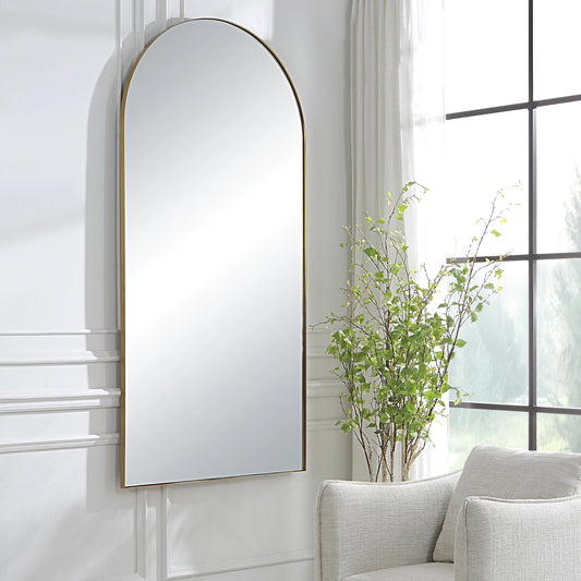 Crosley Antique Arch Mirror by Uttermost in brass. Made from stainless steel, mdf, glass in a modern style.