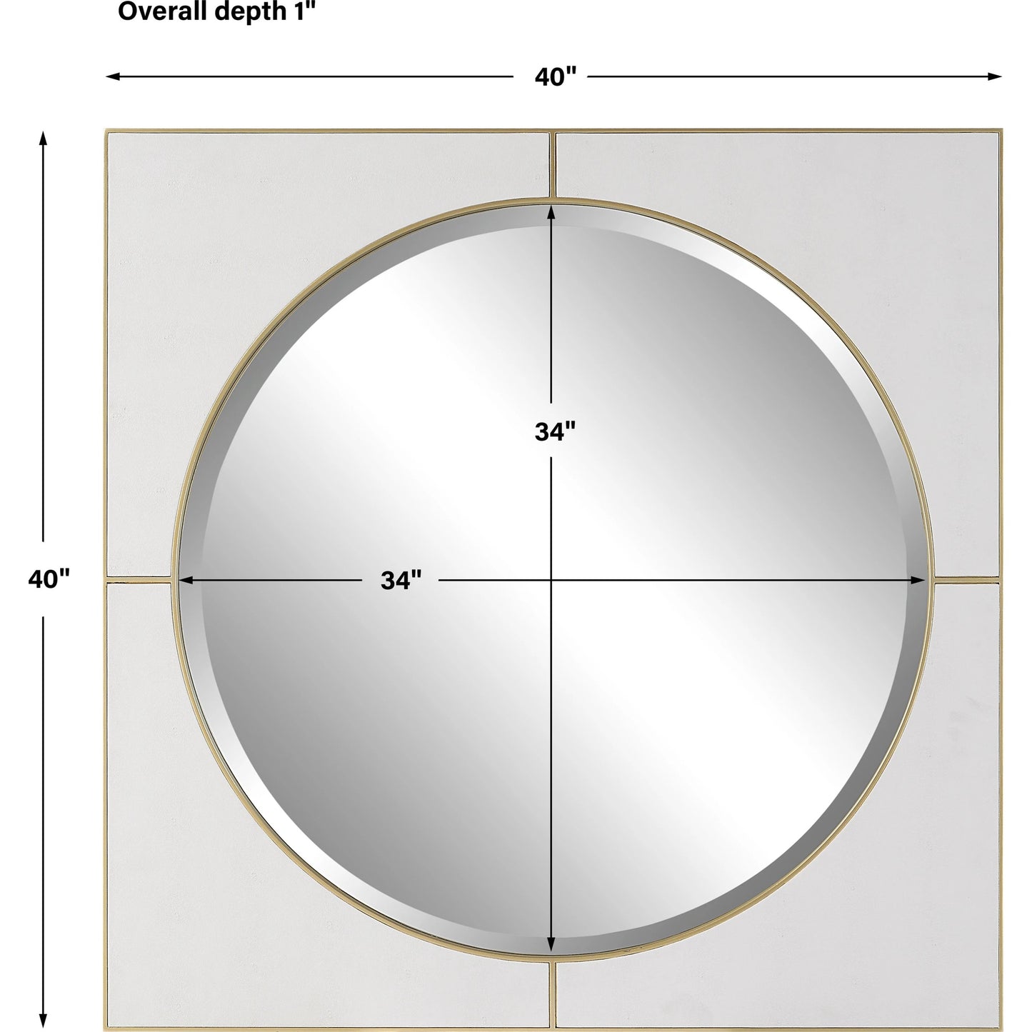 004 SI-1923604 | Additional Silo | Cyprus Square Mirror by Uttermost in gold. Made from mirror, mdf, pu leather in a modern style.