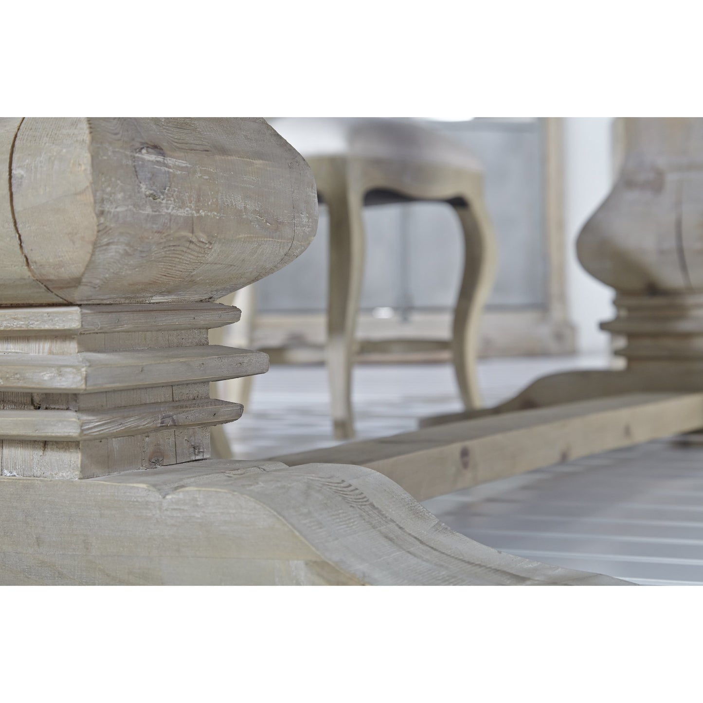 012 SR-387392 | Additional Silo | Monastery Dining Table by Essentials For Living in smoke gray pine. Made from reclaimed pine, reclaimed birch in a cottage & farmhouse style.