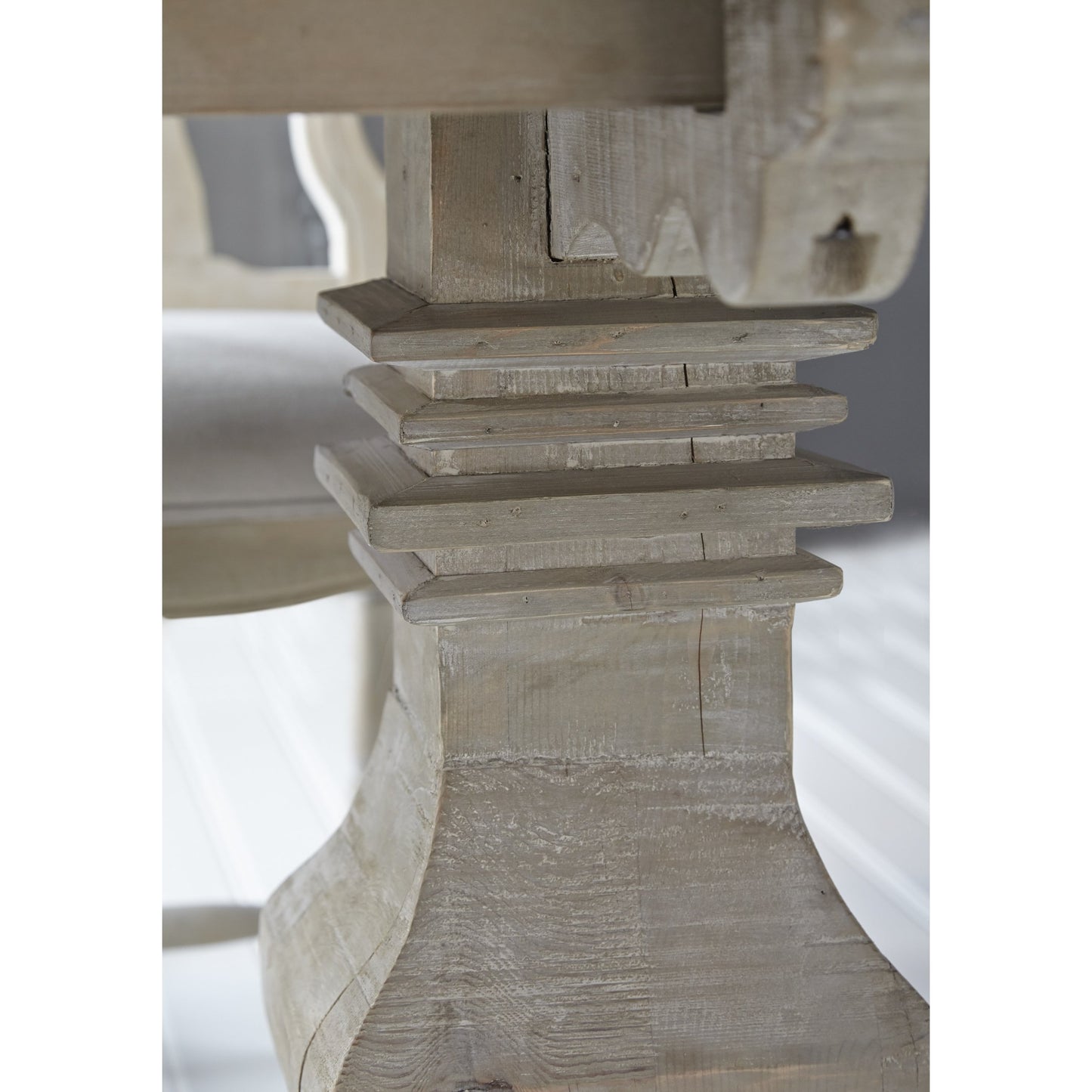 013 SR-387392 | Additional Silo | Monastery Dining Table by Essentials For Living in smoke gray pine. Made from reclaimed pine, reclaimed birch in a cottage & farmhouse style.