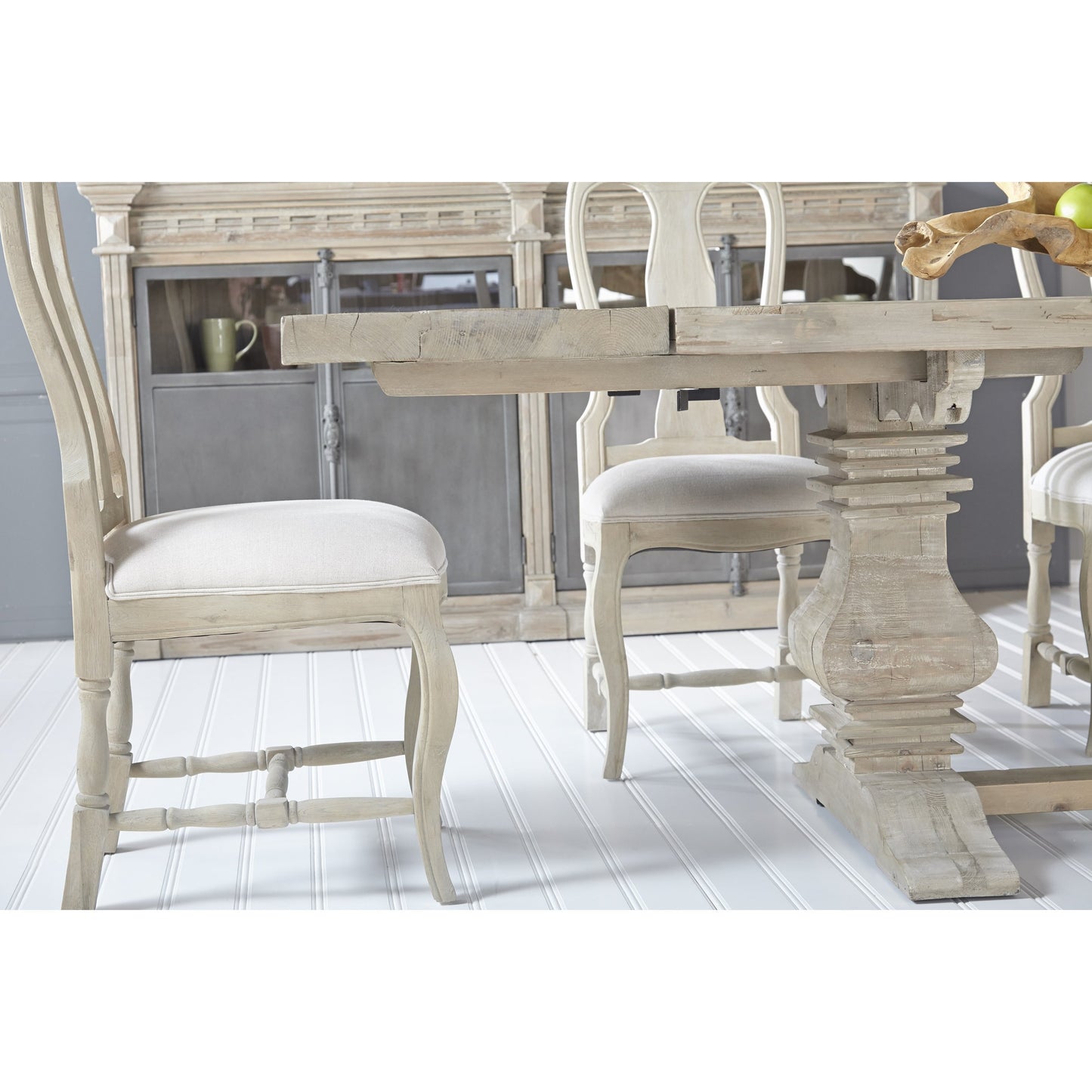 015 SR-387392 | Additional Silo | Monastery Dining Table by Essentials For Living in smoke gray pine. Made from reclaimed pine, reclaimed birch in a cottage & farmhouse style.