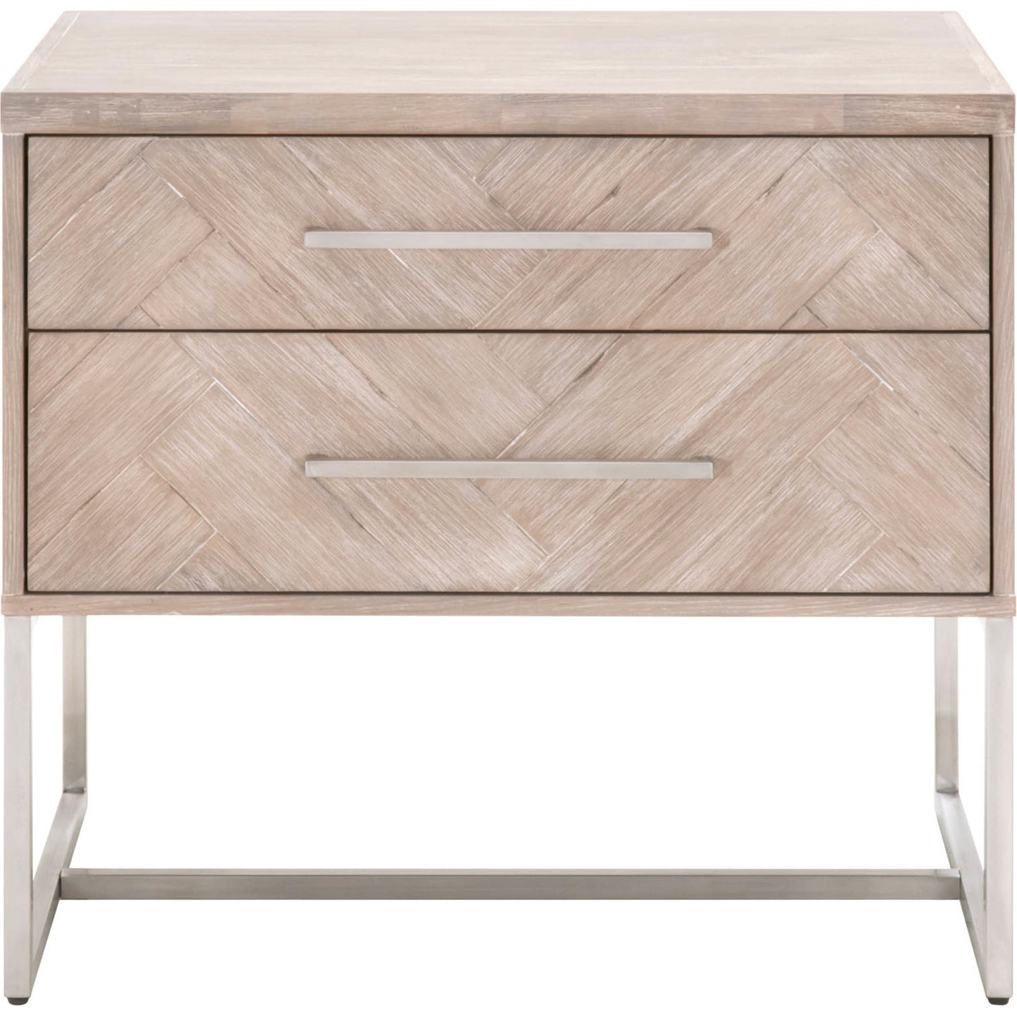 002 SR-387409 | Additional Silo | Mosaic Nightstand by Essentials For Living in natural gray, brushed stainless steel. Made from wood in a modern style.