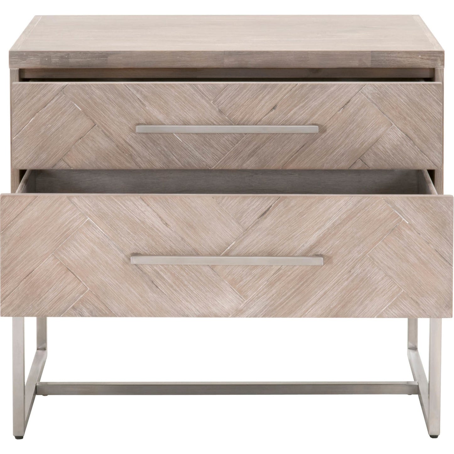003 SR-387409 | Additional Silo | Mosaic Nightstand by Essentials For Living in natural gray, brushed stainless steel. Made from wood in a modern style.
