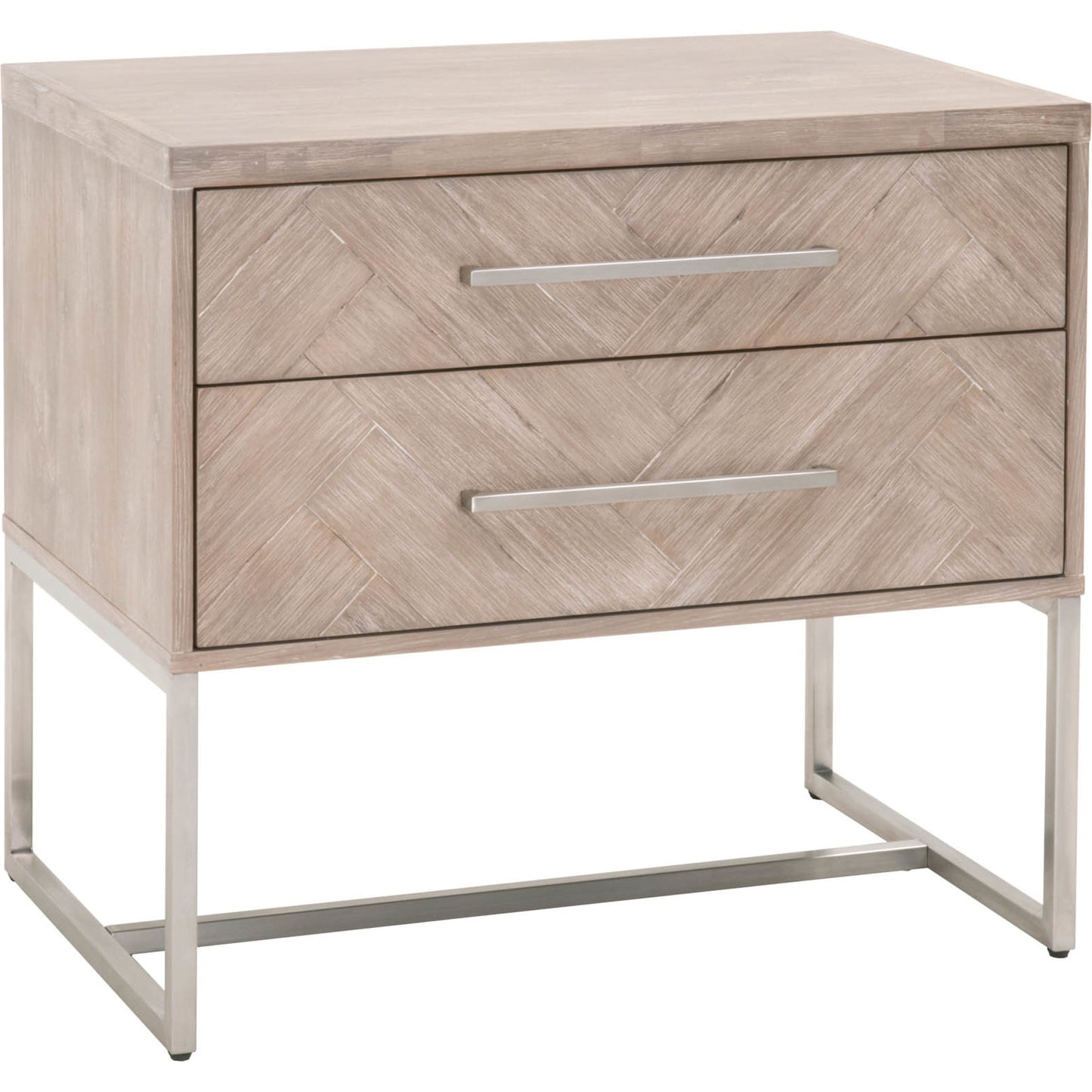 001 SR-387409 | Additional Silo | Mosaic Nightstand by Essentials For Living in natural gray, brushed stainless steel. Made from wood in a modern style.