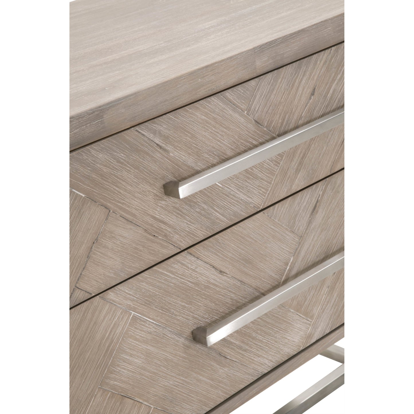 004 SR-387409 | Additional Silo | Mosaic Nightstand by Essentials For Living in natural gray, brushed stainless steel. Made from wood in a modern style.