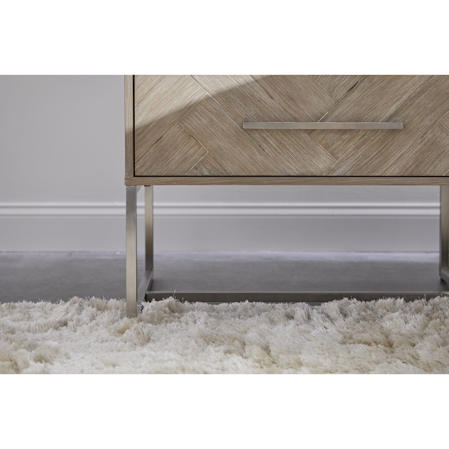 007 SR-387409 | Additional Silo | Mosaic Nightstand by Essentials For Living in natural gray, brushed stainless steel. Made from wood in a modern style.