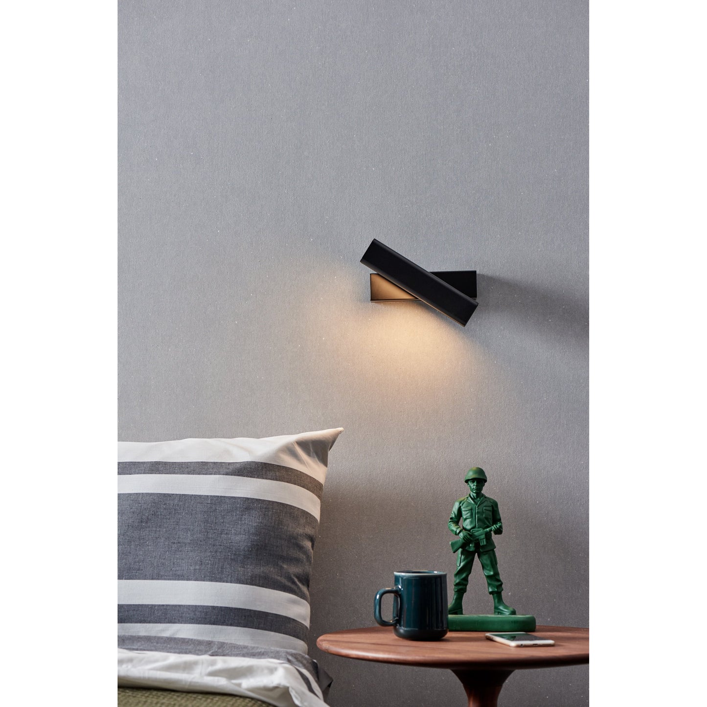 018 SR-381034 | Lifestyle | Mumu Wall Lamp by Seed Design. Made from aluminum, wood in a modern style.