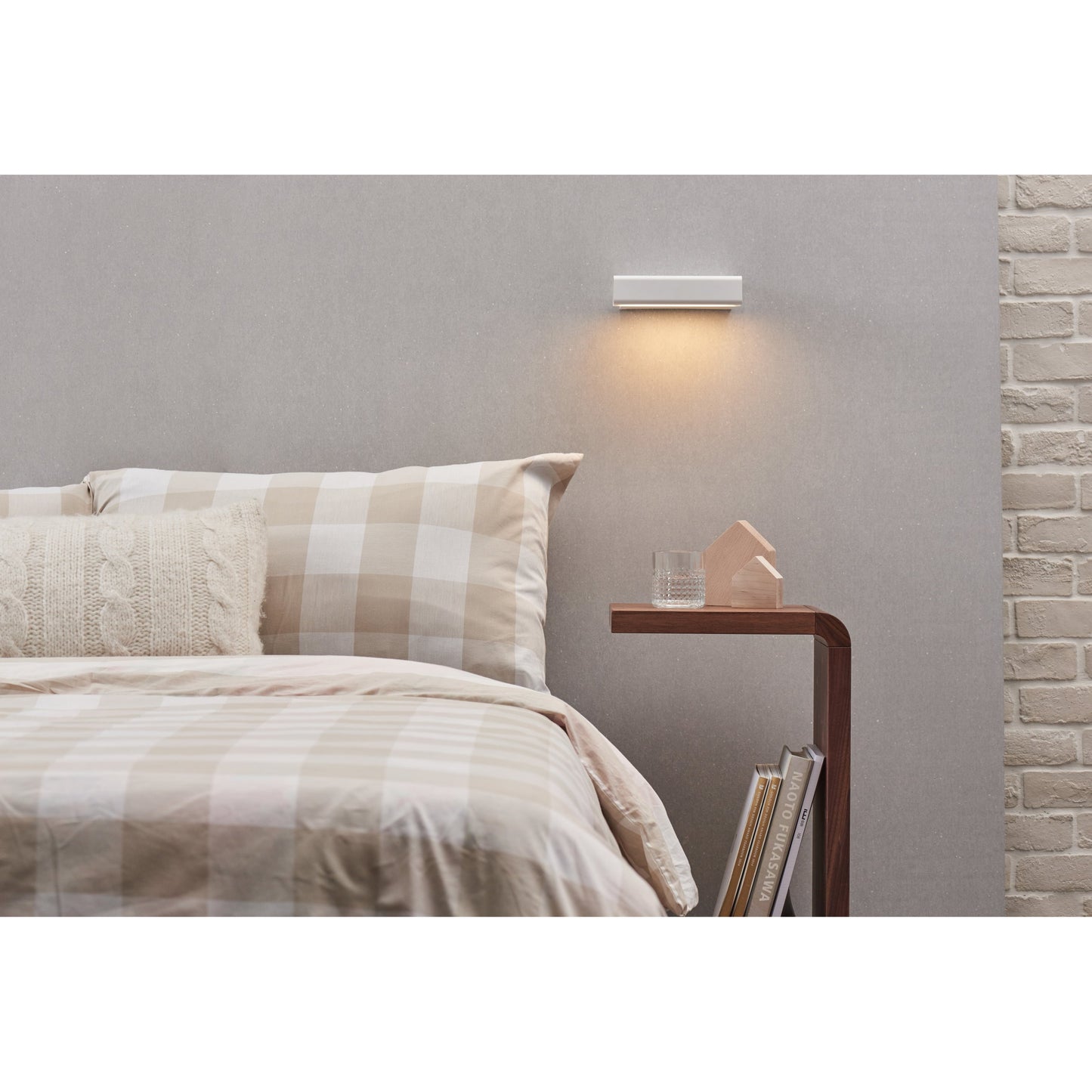 020 SR-381034 | Lifestyle | Mumu Wall Lamp by Seed Design. Made from aluminum, wood in a modern style.