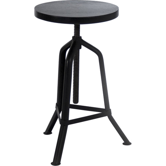 Evolution Revolving Stool by Zentique in dark walnut and recycled wood, metal. Made from recycled wood, metal in a modern style.