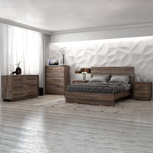 Nevada Nightstand by LH Imports in dark driftwood. Made from reclaimed pine in a rustic style.