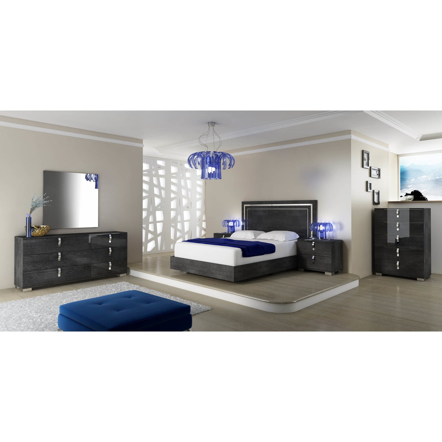 002 SR-387427 | Lifestyle | Noble Mirror by Essentials For Living in gray birch high gloss. Made from mirror in a modern style.