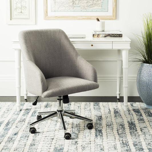 Westchester Swivel Office Chair by HedgeApple Essentials in gray, chrome. Made from linen, iron in a modern style.