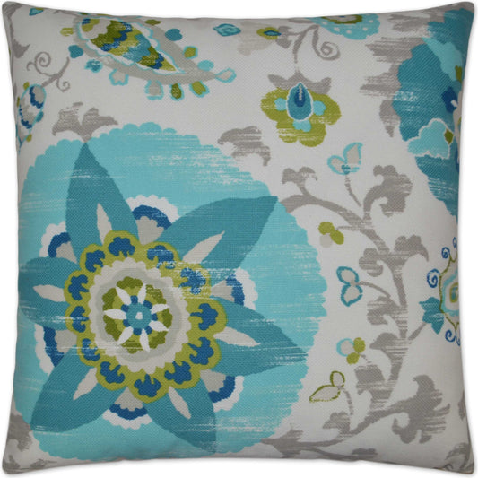 Silsila Pillow by DV Kap Home in turquoise. Made from 100% spun polyester in a eclectic & global style.