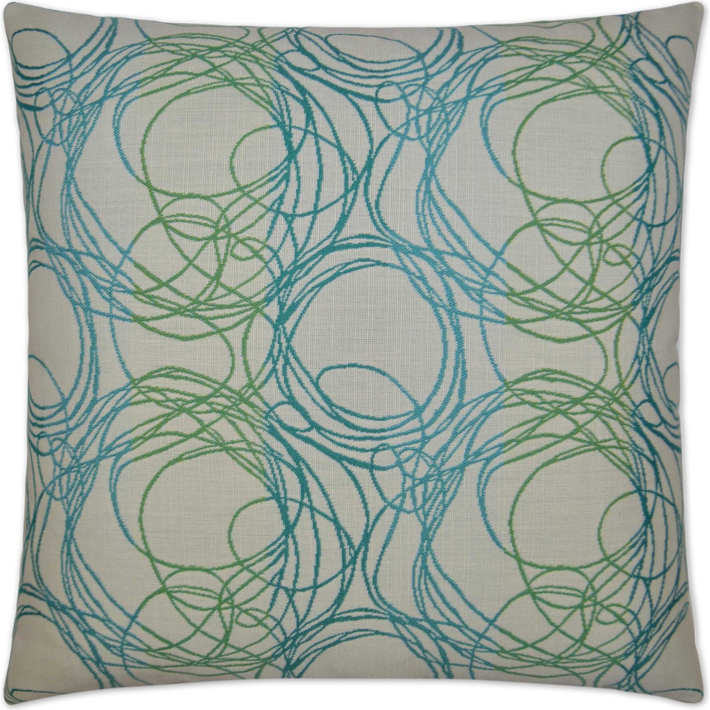 001 SR-808659 | Primary Silo | Boomerang Swirl Pillow by DV Kap Home in lagoon. Made from 100% solution dyed acrylic in a modern style.