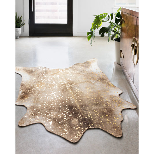 Odessa ODE-01 Rug by Loloi in mocha, sand. Made from 100% polyester in a rustic style.