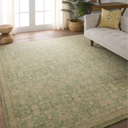 Onessa ONE08 Rug by Jaipur Living in green, tan. Made from 100% wool in a unique style.