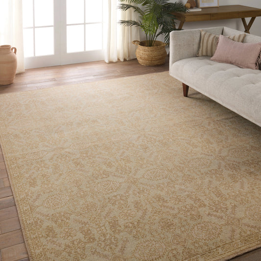 Onessa ONE09 Rug by Jaipur Living in gold, tan. Made from 100% wool in a unique style.