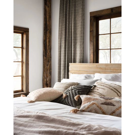 Ronin Pillow by Loloi in natural, stone. Made from 50% cotton, 50% polyester in a eclectic & global style.