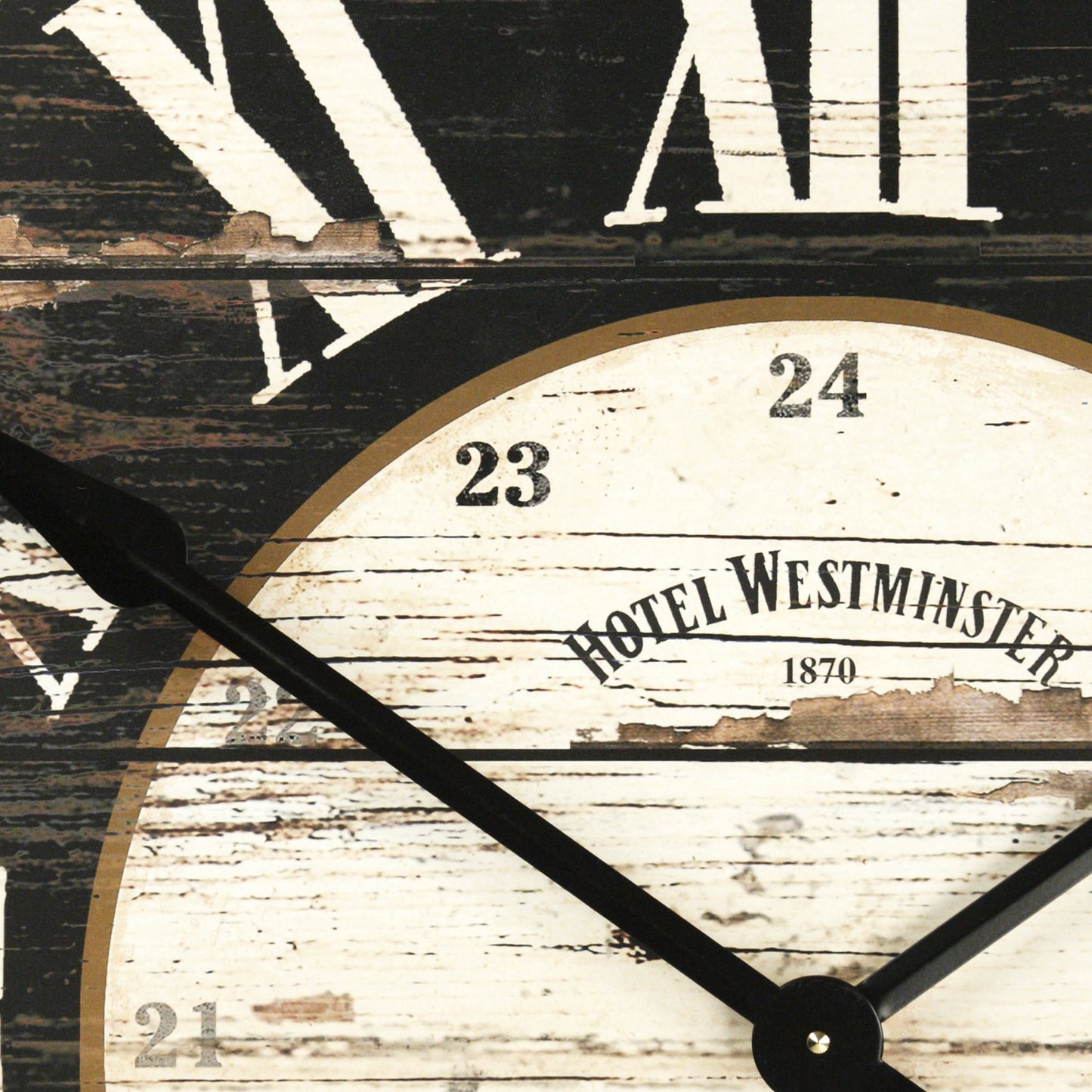002 S-338545 | Additional Silo | Antique Black Wooden Wall Clock by Zentique in antique black and mdf. Made from mdf in a cottage & farmhouse style.