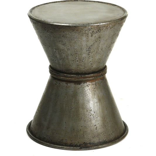 Iron Stool by Zentique in rustic zinc and iron. Made from iron in a rustic style.