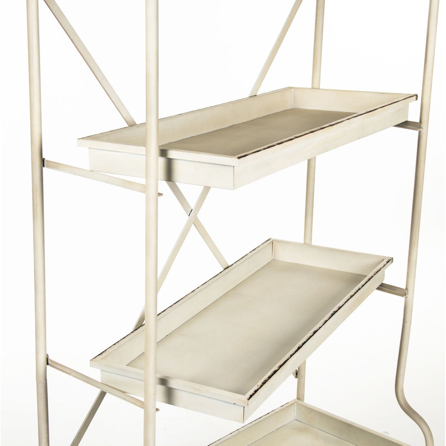 001 S-337041 | Closeup | Diego Rack by Zentique in antique off-white and iron. Made from iron in a modern style.