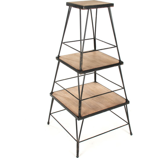 Marco Shelf by Zentique in antique black and iron, wood. Made from iron, wood in a modern style.