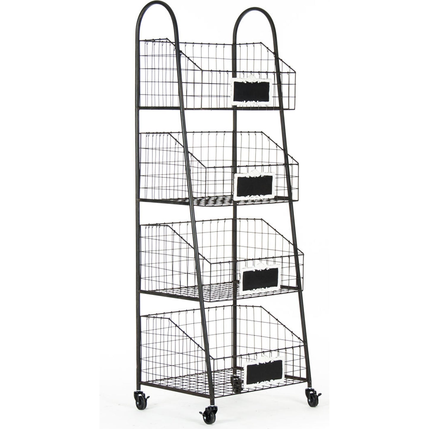 001 S-338161 | Additional Silo | Rafael Basket Rack by Zentique in antique black and iron. Made from iron in a modern style.