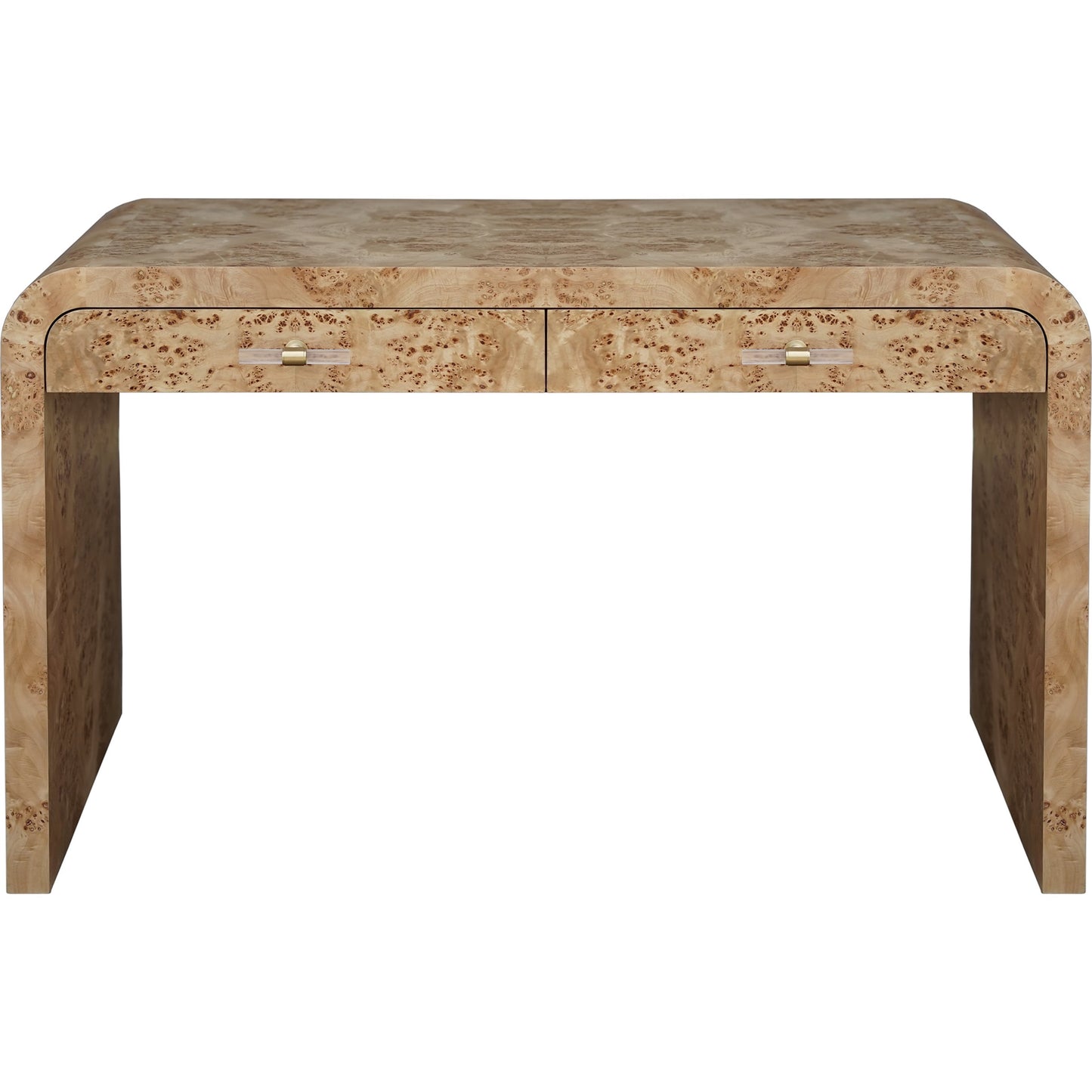 005 S-343297 | Additional Silo | Petra Waterfall Edge Desk by Worlds Away. Made from hardwood solids, mdf, veneer, acrylic, metal in a eclectic & global style.
