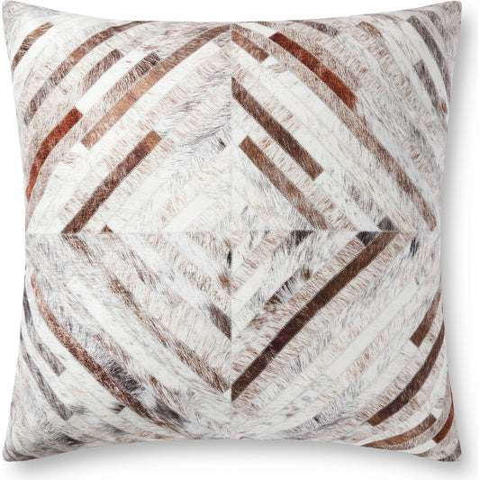 P0900 Pillow by Loloi in gray, multi. Made from 100% polyester in a rustic style.
