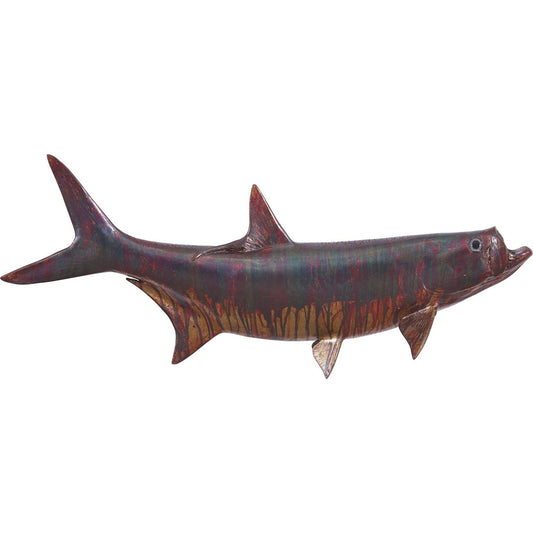Tarpon Fish Wall Sculpture by Phillips Collection in copper patina and copper patina. Made from resin in a coastal style.