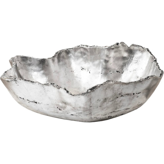 Cast Onyx Bowl, Silver Leaf by Phillips Collection in silver leaf. Made from unique in a rustic style.