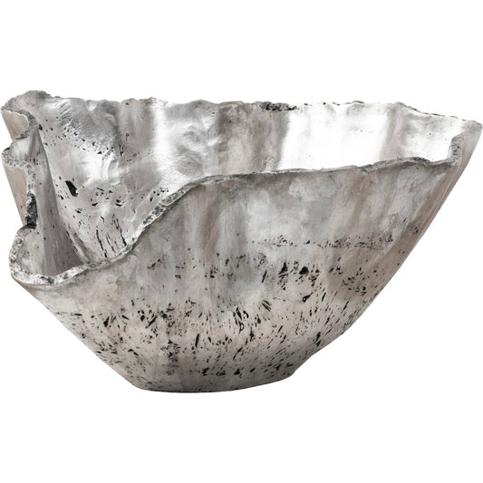 Cast Onyx Bowl, Silver Leaf by Phillips Collection in silver leaf. Made from unique in a rustic style.