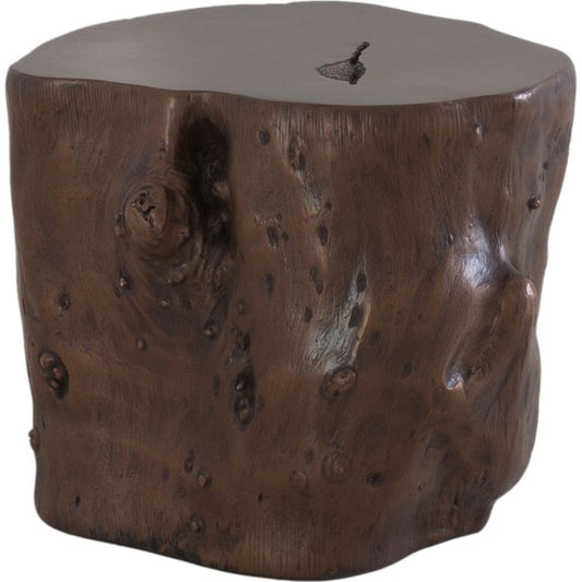 Log Bronze Stool by Phillips Collection in brown and bronze. Made from resin in a eclectic & global style.