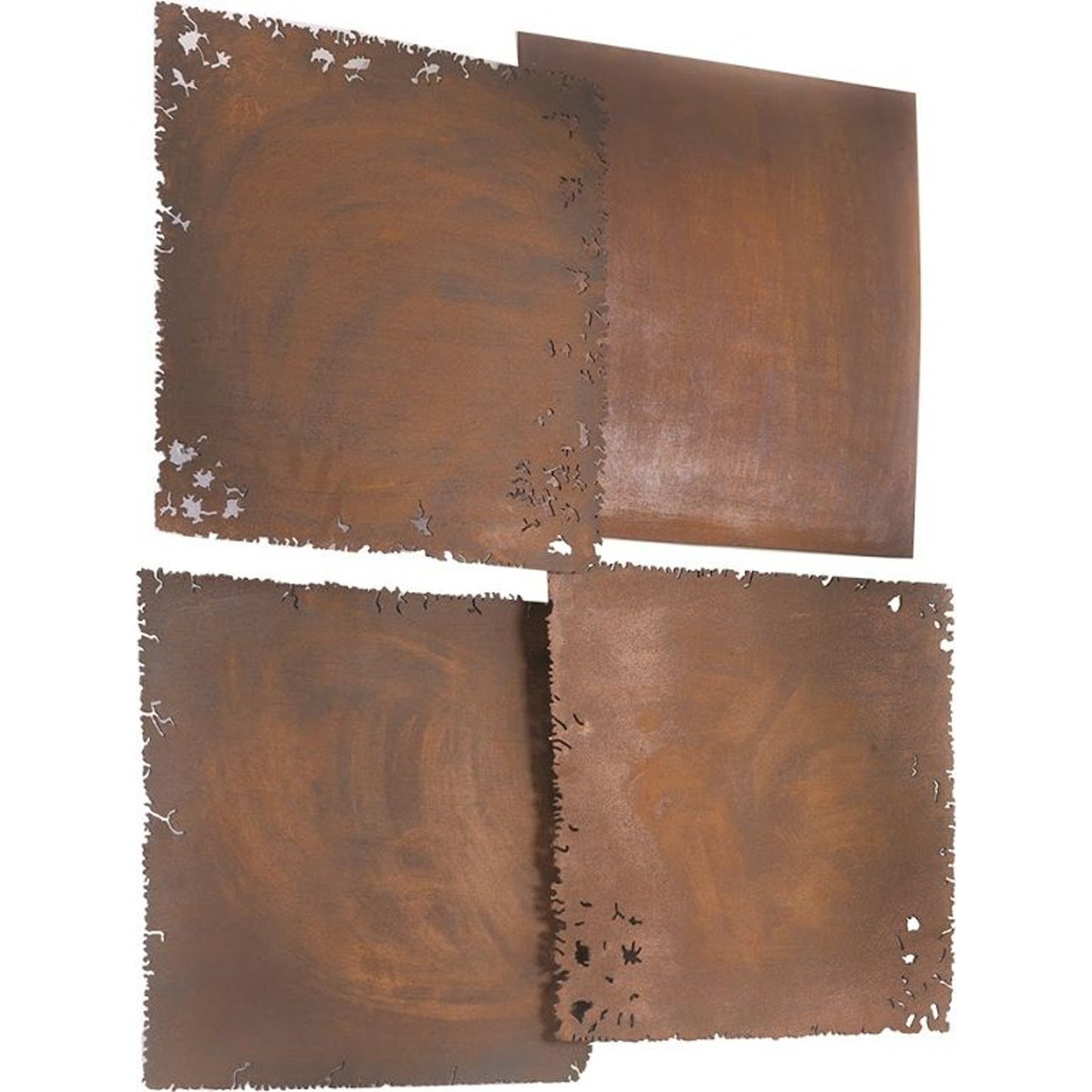 001 SR-820456 | Primary Silo | Galvanized Square Wall Tiles (Set of 4) by Phillips Collection in brown and rust. Made from resin in a modern style.