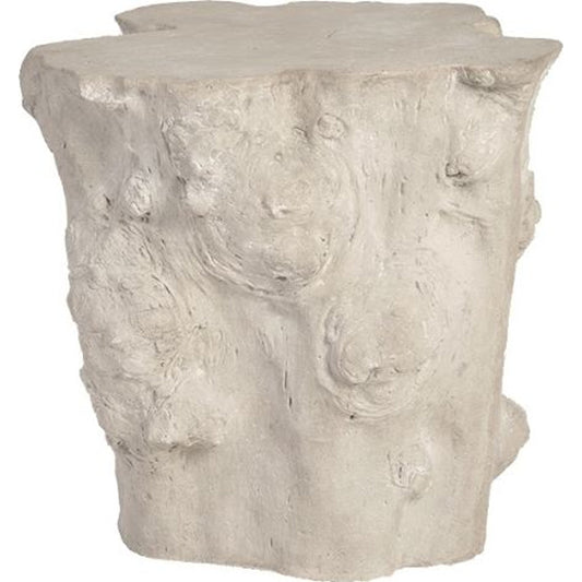 Log Roman Stone Side Table by Phillips Collection in off white and roman stone. Made from resin composite in a eclectic & global style.