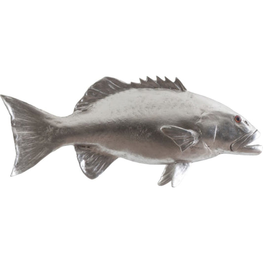 Coral Trout Fish by Phillips Collection in silver. Made from resin in a coastal style.