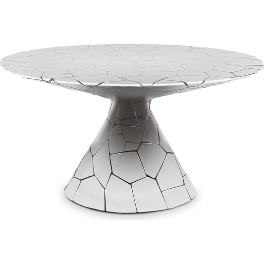 001 SR-820289 | Primary Silo | Crazy Cut Dining Table by Phillips Collection in silver. Made from metal in a eclectic & global style.