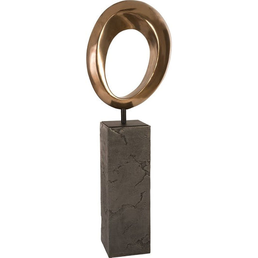 Hoop Sculpture by Phillips Collection in bronze and polished bronze. Made from metal in a eclectic & global style.