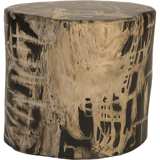 Cast Petrified Patterned Round Wood Stool, Resin by Phillips Collection in natural and patterned round. Made from resin in a eclectic & global style.