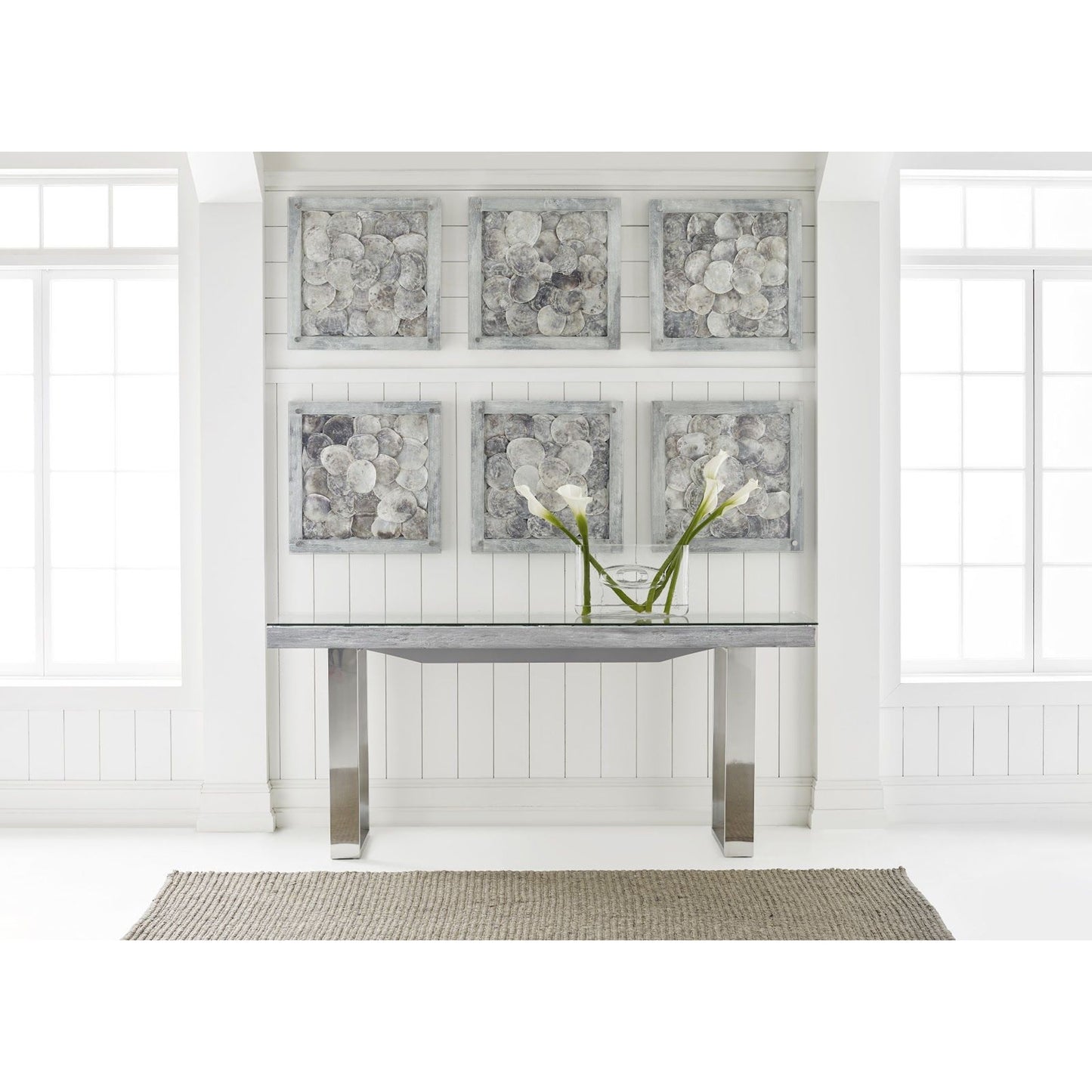 003 SR-820891 | Lifestyle | Shell Wall Art by Phillips Collection in assorted, silver, gray. Made from shell in a modern style.