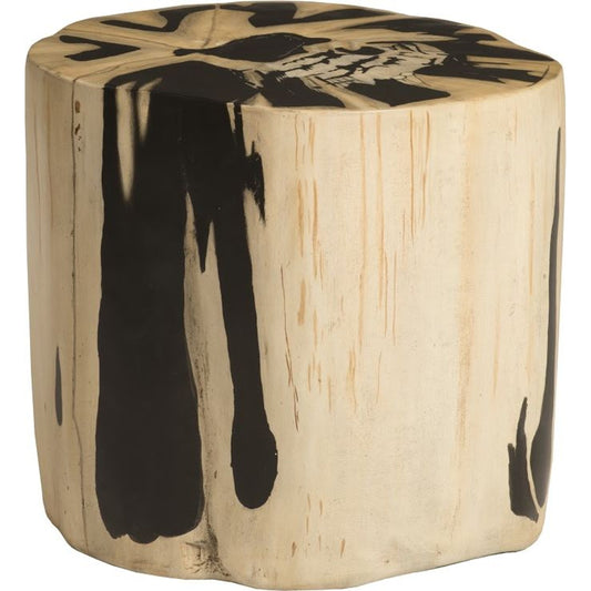 Cast Petrified Beige Round Wood Stool, Resin by Phillips Collection in beige, brown and beige round. Made from resin in a eclectic & global style.