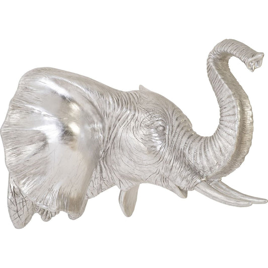 Elephant Wall Art by Phillips Collection in silver and silver leaf. Made from resin in a eclectic & global style.