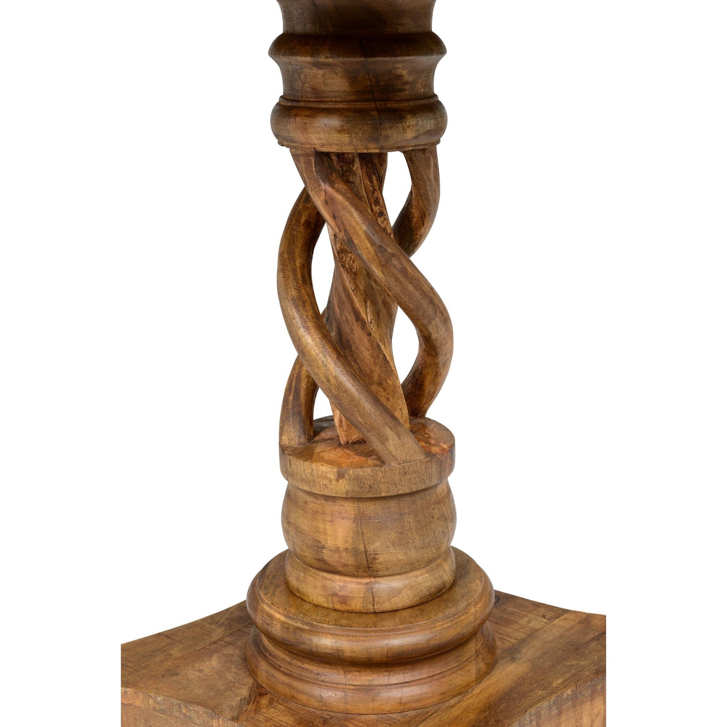 004 SR-897647 | Closeup | Bella Round Table by Kosas Home in honey brown. Made from mango wood in a traditional style.