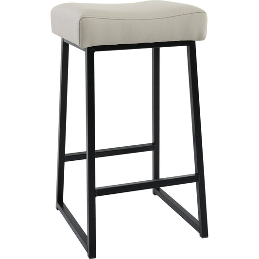 Amber Counter Stool (Set of 2) by Kosas Home. Made from vegan leather, iron legs in a modern style.