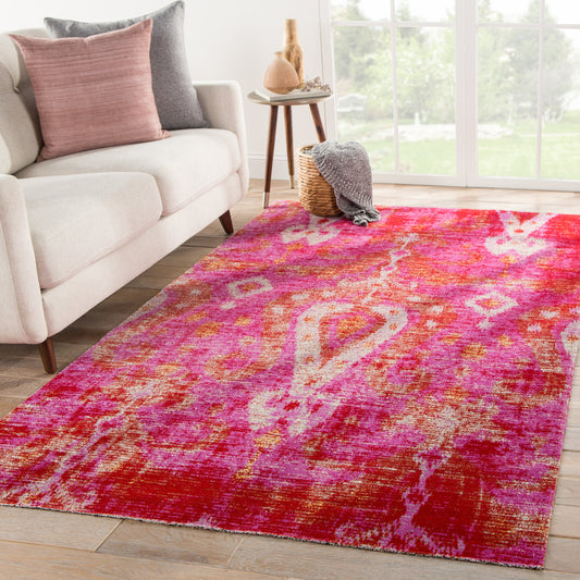 Seneca POL16 Indoor/Outdoor Rug by Jaipur Living in pink, orange. Made from 100% polypropylene in a unique style.
