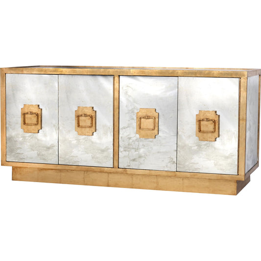 Ponti Entertainment Console by Worlds Away. Made from hardwood solids, mdf, glass in a modern style.