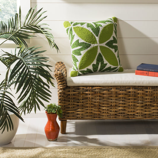 Appleton Pillow by HedgeApple Essentials in green, white. Made from polypropylene in a coastal style.